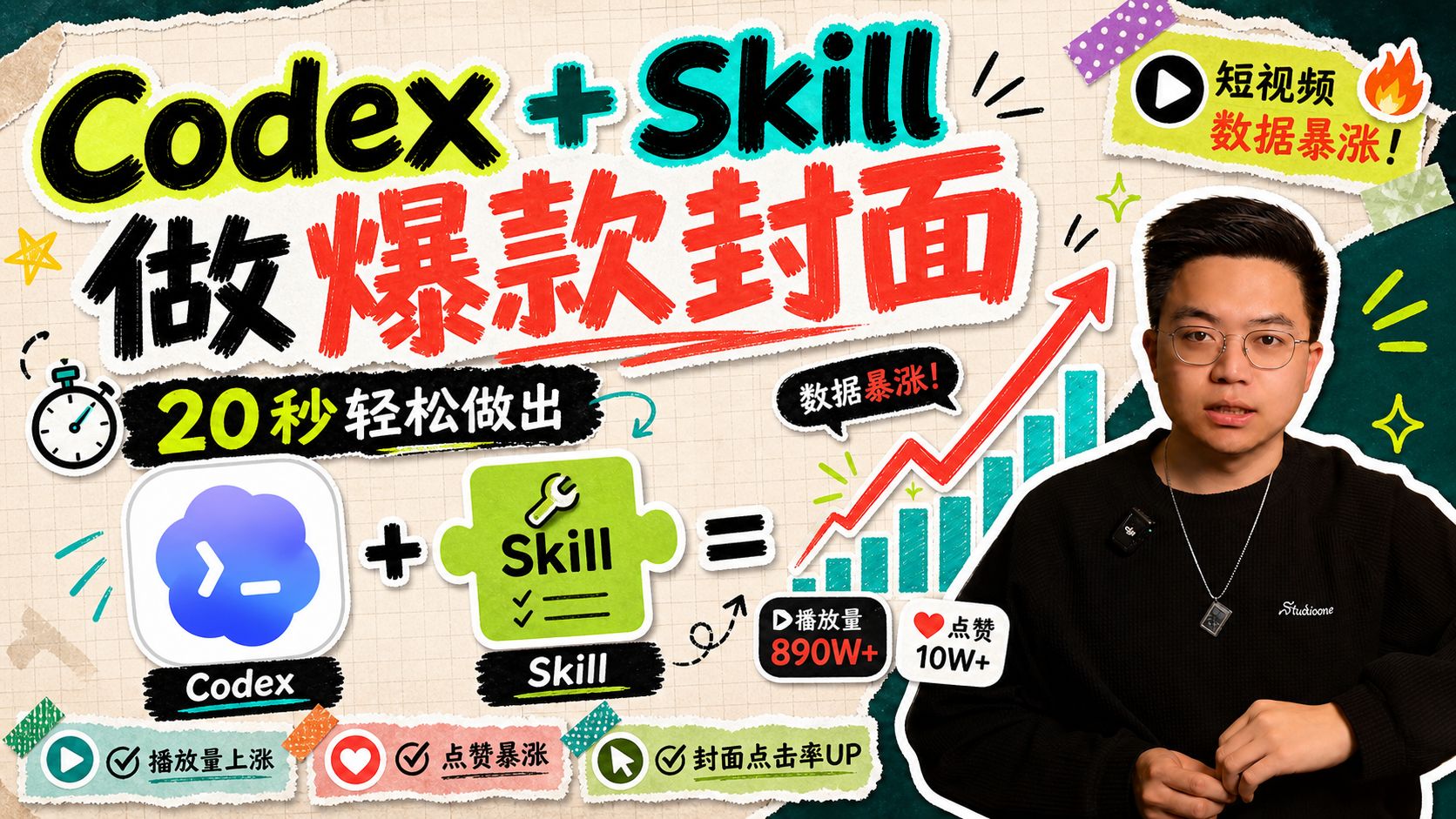 Codex 一句话做爆款封面:封装成 Skill 批量出图
